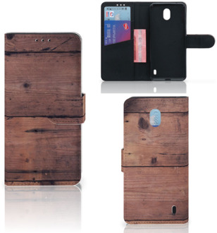 B2Ctelecom Smartphone Hoesje Nokia 1 Plus Book Style Case Old Wood