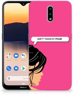 B2Ctelecom Smartphone hoesje Nokia 2.3 Back Case Siliconen Hoesje Woman Don't Touch My Phone