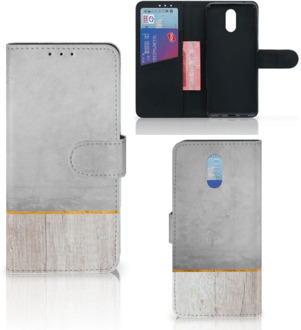 B2Ctelecom Smartphone Hoesje Nokia 2.3 Book Style Case Wood Concrete