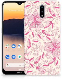 B2Ctelecom Smartphone hoesje Nokia 2.3 Silicone Case Roze Bloemen