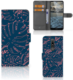 B2Ctelecom Smartphone Hoesje Nokia 2.4 Bookcase Palm Leaves