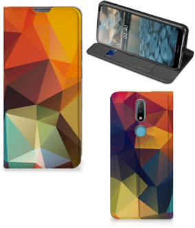 B2Ctelecom Smartphone Hoesje Nokia 2.4 Leuk Book Case Polygon Color