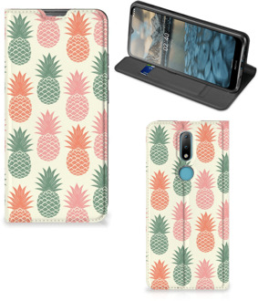 B2Ctelecom Smartphone Hoesje Nokia 2.4 Leuk Bookcase Ananas