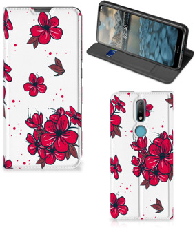 B2Ctelecom Smartphone Hoesje Nokia 2.4 Mobiel Cover Blossom Red