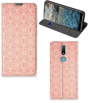 B2Ctelecom Smartphone Hoesje Nokia 2.4 Mobiel Hoesje Pattern Orange