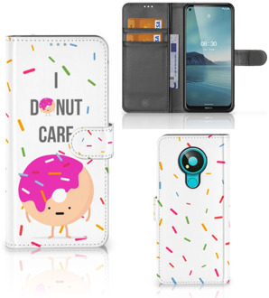 B2Ctelecom Smartphone Hoesje Nokia 3.4 Bookcase met Quotes Donut Cadeautjes voor Meisjes