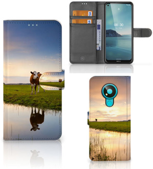 B2Ctelecom Smartphone Hoesje Nokia 3.4 Flip Case Koe