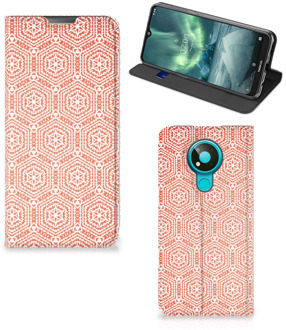 B2Ctelecom Smartphone Hoesje Nokia 3.4 Mobiel Hoesje Pattern Orange