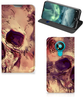 B2Ctelecom Smartphone Hoesje Nokia 3.4 Wallet Case Skullhead