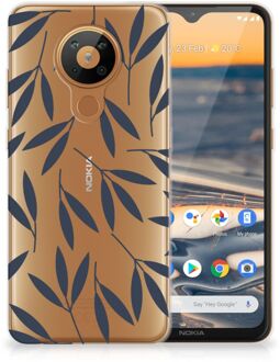 B2Ctelecom Smartphone hoesje Nokia 5.3 Back Case Siliconen Hoesje met Foto Leaves Blue