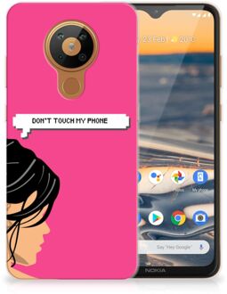 B2Ctelecom Smartphone hoesje Nokia 5.3 Back Case Siliconen Hoesje Woman Don't Touch My Phone