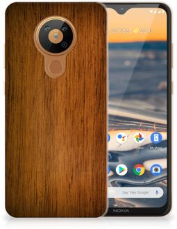 B2Ctelecom Smartphone hoesje Nokia 5.3 Leuk Case Super als Vaderdag Cadeaus Donker Hout