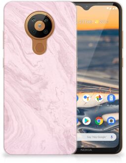 B2Ctelecom Smartphone hoesje Nokia 5.3 Leuk Hoesje Marble Pink