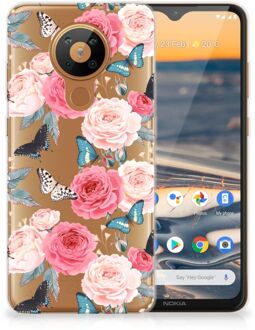 B2Ctelecom Smartphone hoesje Nokia 5.3 Telefoontas Butterfly Roses