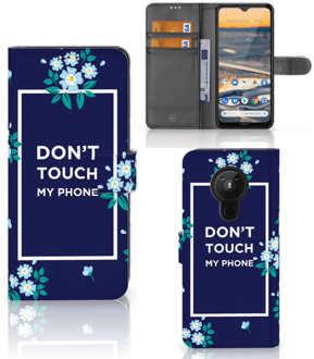 B2Ctelecom Smartphone Hoesje Nokia 5.3 Telefoontasje Flowers Blue DTMP