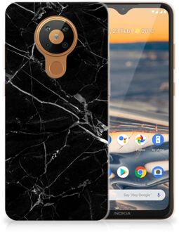 B2Ctelecom Smartphone hoesje Nokia 5.3 Transparant Hoesje Marmer Zwart