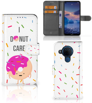 B2Ctelecom Smartphone Hoesje Nokia 5.4 Bookcase met Quotes Donut Cadeautjes voor Meisjes