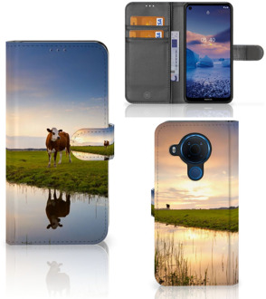 B2Ctelecom Smartphone Hoesje Nokia 5.4 Flip Case Koe