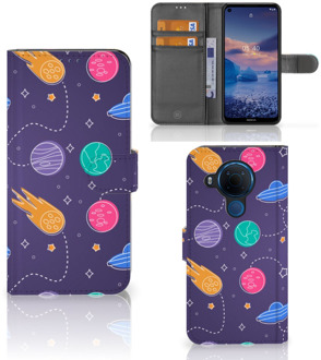 B2Ctelecom Smartphone Hoesje Nokia 5.4 Flip Case Portemonnee Space