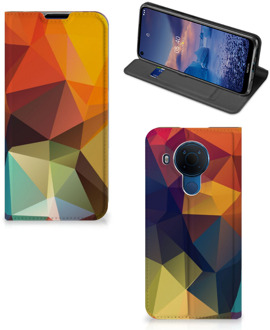 B2Ctelecom Smartphone Hoesje Nokia 5.4 Leuk Book Case Polygon Color