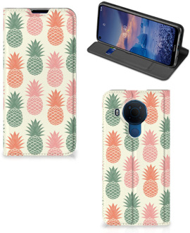 B2Ctelecom Smartphone Hoesje Nokia 5.4 Leuk Bookcase Ananas