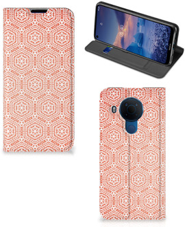 B2Ctelecom Smartphone Hoesje Nokia 5.4 Mobiel Hoesje Pattern Orange