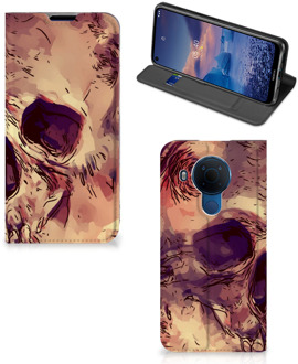 B2Ctelecom Smartphone Hoesje Nokia 5.4 Wallet Case Skullhead