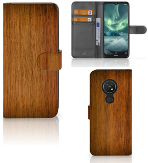 B2Ctelecom Smartphone Hoesje Nokia 7.2 | Smartphone Hoesje Nokia 6.2 Book Style Case Donker Hout