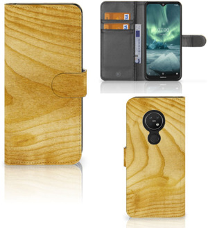 B2Ctelecom Smartphone Hoesje Nokia 7.2 | Smartphone Hoesje Nokia 6.2 Book Style Case Licht Hout