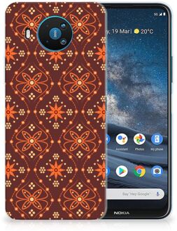 B2Ctelecom Smartphone hoesje Nokia 8.3 Leuk Case Batik Brown