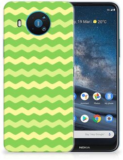 B2Ctelecom Smartphone hoesje Nokia 8.3 TPU Case Waves Green