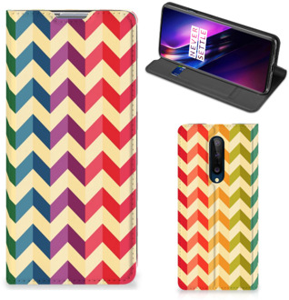 B2Ctelecom Smartphone Hoesje OnePlus 8 Leuk Telefoonhoesje Zigzag Color