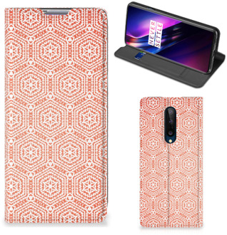 B2Ctelecom Smartphone Hoesje OnePlus 8 Mobiel Hoesje Pattern Orange