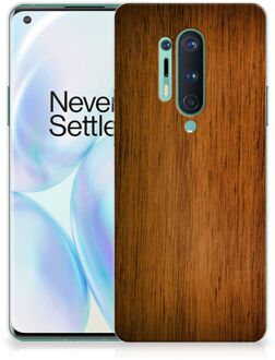 B2Ctelecom Smartphone hoesje OnePlus 8 Pro Leuk Case Super als Vaderdag Cadeaus Donker Hout