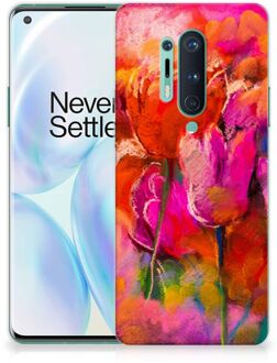 B2Ctelecom Smartphone hoesje OnePlus 8 Pro Silicone Case Tulips