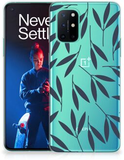 B2Ctelecom Smartphone hoesje OnePlus 8T Back Case Siliconen Hoesje met Foto Leaves Blue