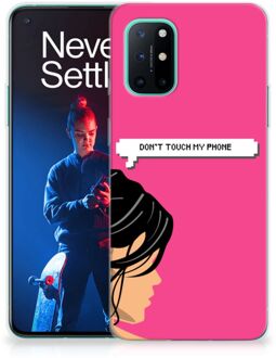 B2Ctelecom Smartphone hoesje OnePlus 8T Back Case Siliconen Hoesje Woman Don't Touch My Phone