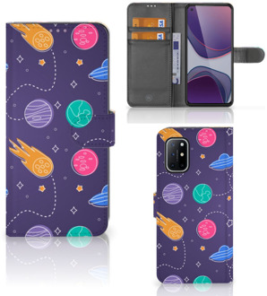 B2Ctelecom Smartphone Hoesje OnePlus 8T Flip Case Portemonnee Space