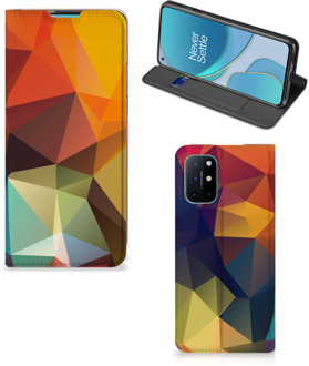 B2Ctelecom Smartphone Hoesje OnePlus 8T Leuk Book Case Polygon Color