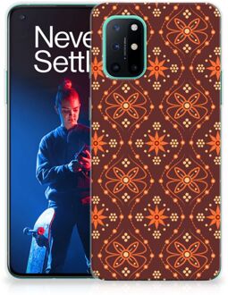 B2Ctelecom Smartphone hoesje OnePlus 8T Leuk Case Batik Brown