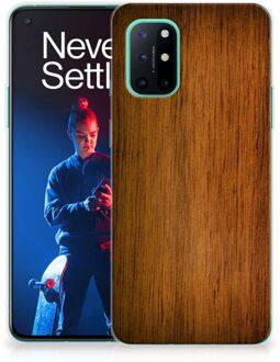 B2Ctelecom Smartphone hoesje OnePlus 8T Leuk Case Super als Vaderdag Cadeaus Donker Hout