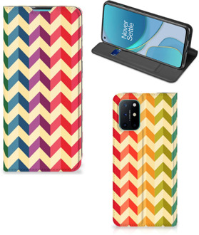 B2Ctelecom Smartphone Hoesje OnePlus 8T Leuk Telefoonhoesje Zigzag Color