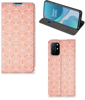 B2Ctelecom Smartphone Hoesje OnePlus 8T Mobiel Hoesje Pattern Orange