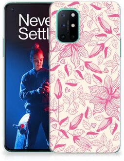 B2Ctelecom Smartphone hoesje OnePlus 8T Silicone Case Roze Bloemen