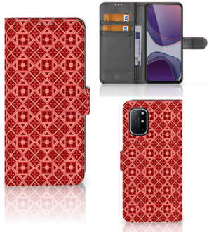 B2Ctelecom Smartphone Hoesje OnePlus 8T Wallet Book Case Batik Red