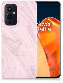 B2Ctelecom Smartphone hoesje OnePlus 9 Leuk Hoesje Marble Pink