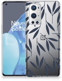 B2Ctelecom Smartphone hoesje OnePlus 9 Pro Back Case Siliconen Hoesje met Foto Leaves Blue