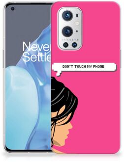 B2Ctelecom Smartphone hoesje OnePlus 9 Pro Back Case Siliconen Hoesje Woman Don't Touch My Phone