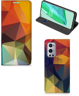 B2Ctelecom Smartphone Hoesje OnePlus 9 Pro Leuk Book Case Polygon Color