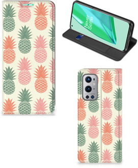 B2Ctelecom Smartphone Hoesje OnePlus 9 Pro Leuk Bookcase Ananas